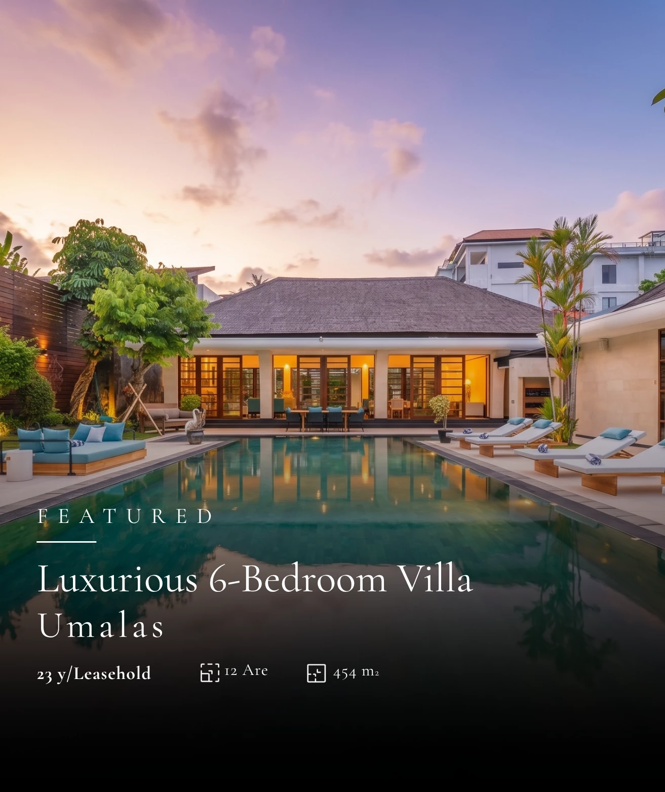 Luxurious six bedroom property leasehold in Umalas