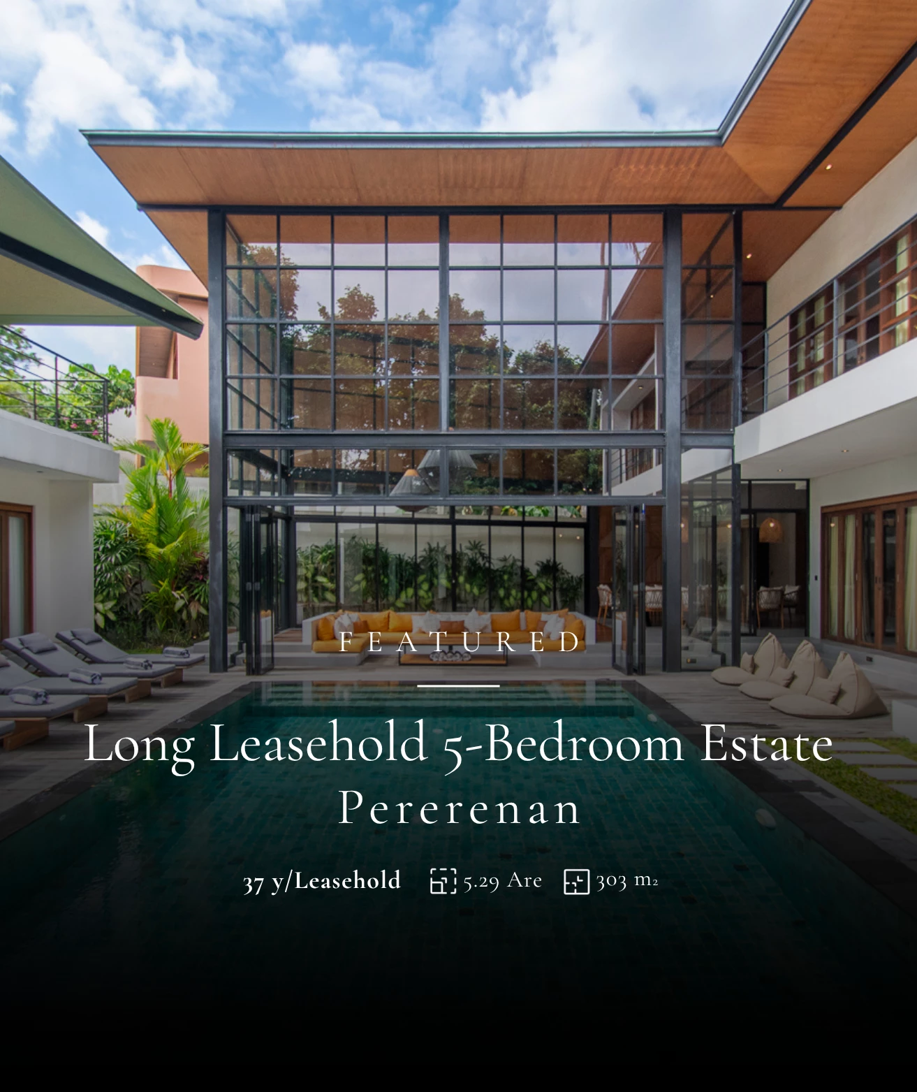 Luxurious five bedrooms long leasehold estate in Pererenan