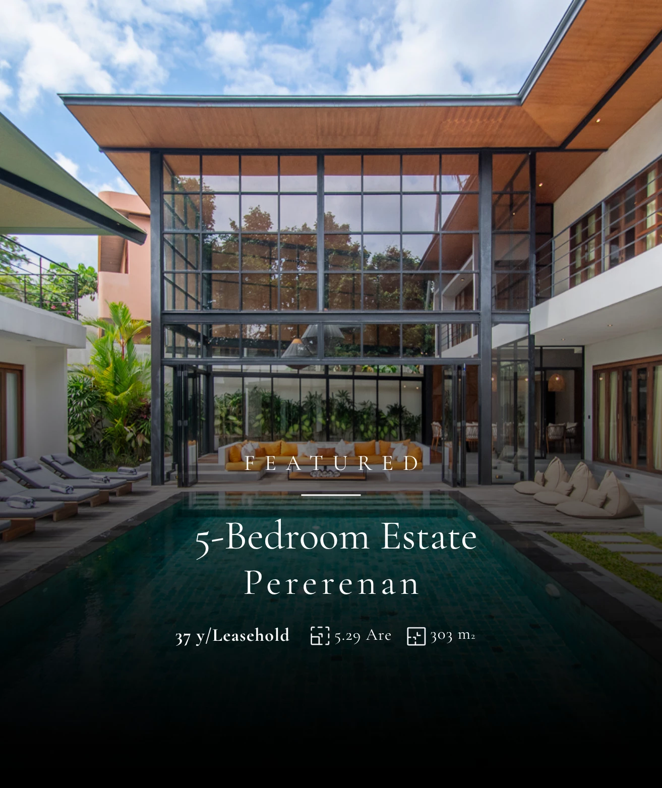 Luxurious five bedrooms long leasehold estate in Pererenan
