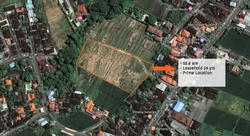 Spacious Leasehold Land with River View for Sale in Kerobokan