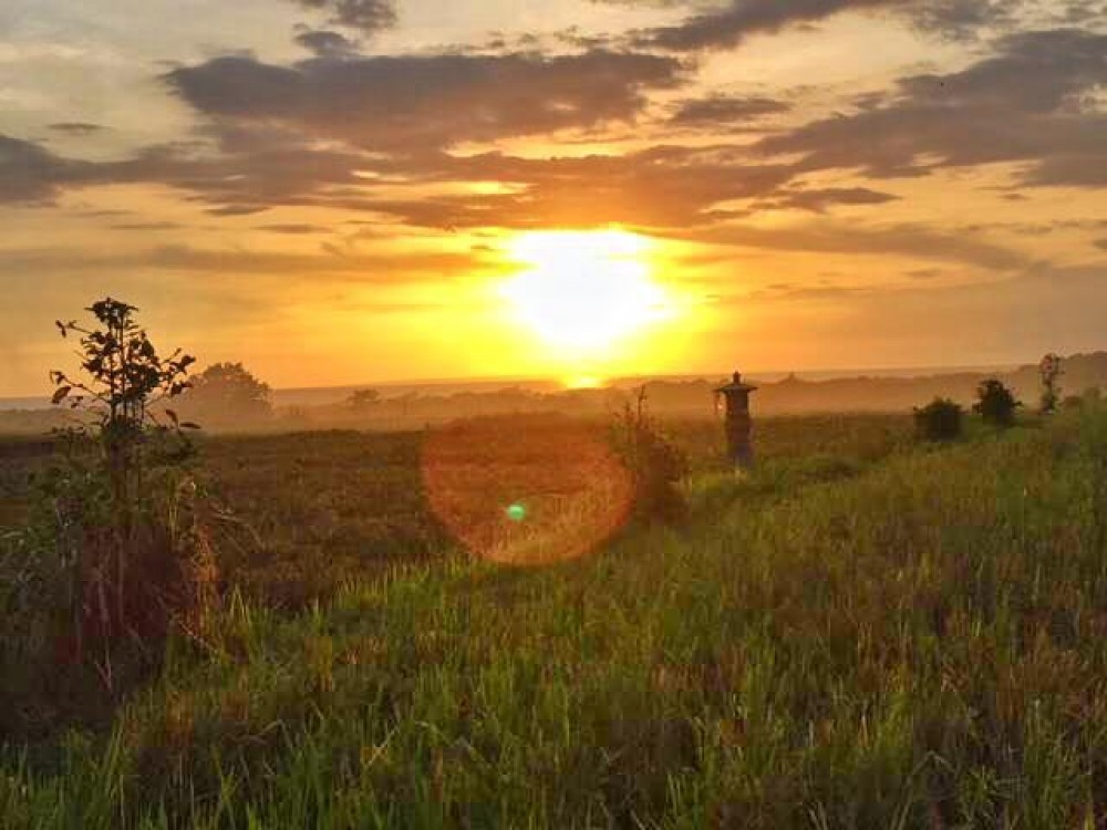 Coucher de soleil magnifique sur la terre