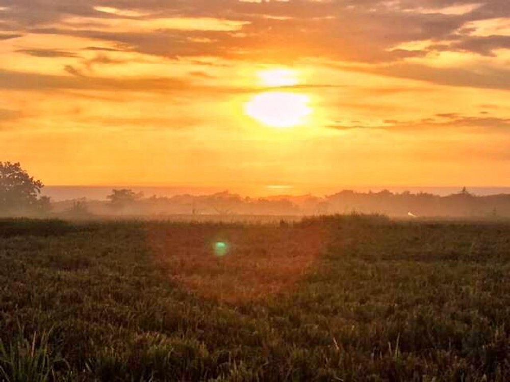 Coucher de soleil magnifique sur la terre