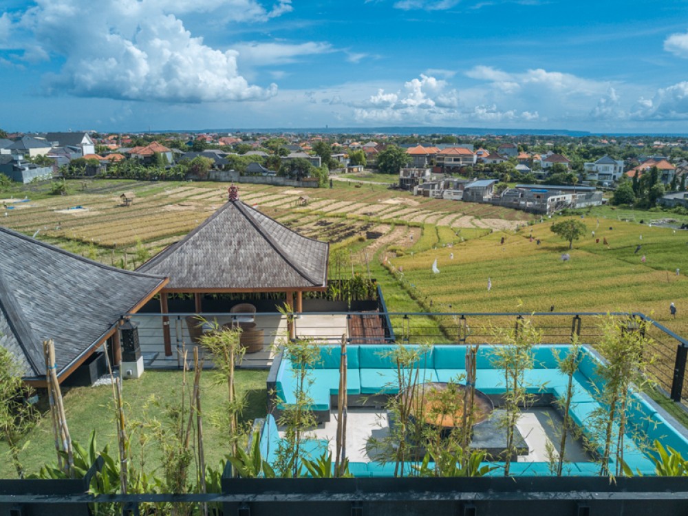 Villa Modern Mewah dengan pemandangan Sawah Dijual di Umalas