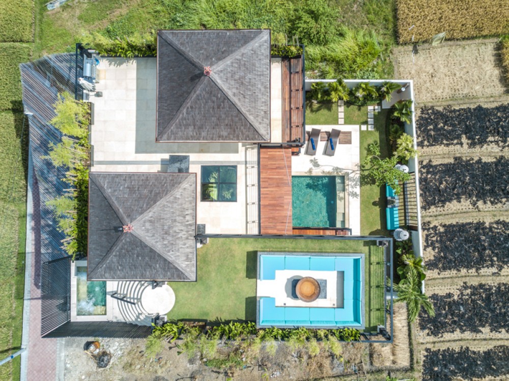 Villa Modern Mewah dengan pemandangan Sawah Dijual di Umalas