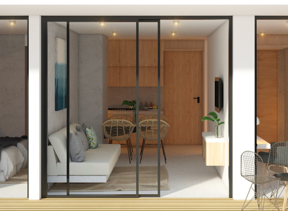 Appartement contemporain de deux chambres à coucher à vendre à Prime Location de Berawa