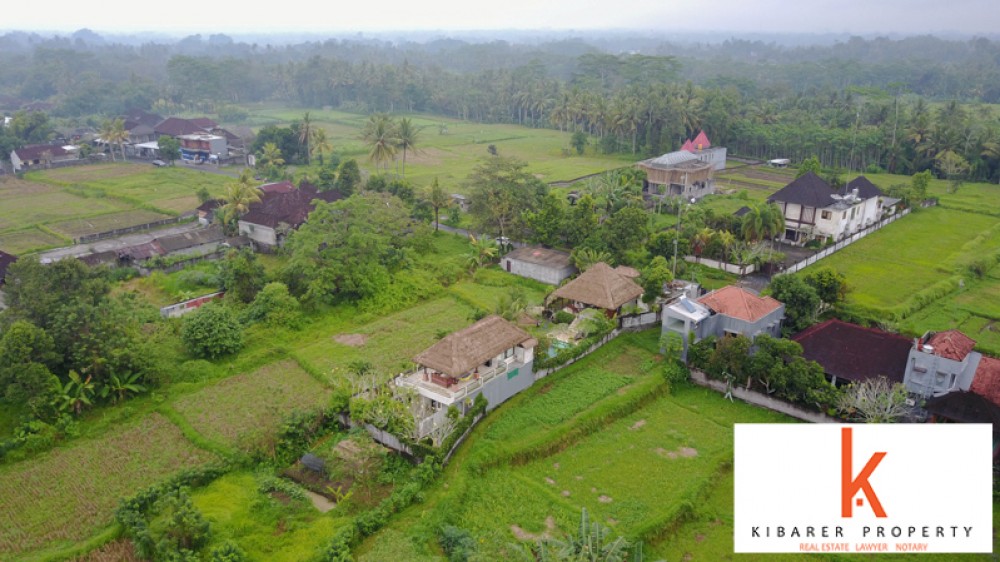 Villa Indah Sawah Dikelilingi dengan Tanah Luas Dijual di Ubud