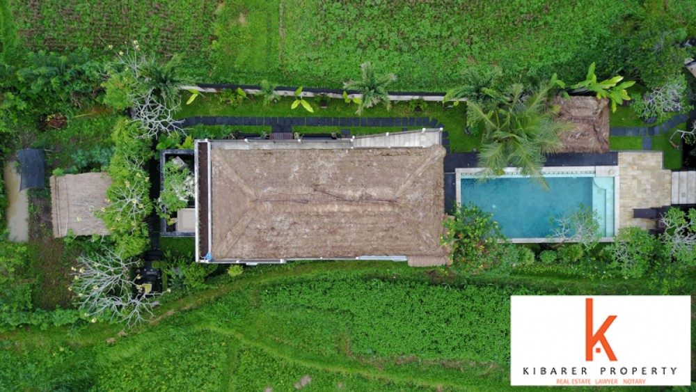 Villa Indah Sawah Dikelilingi dengan Tanah Luas Dijual di Ubud