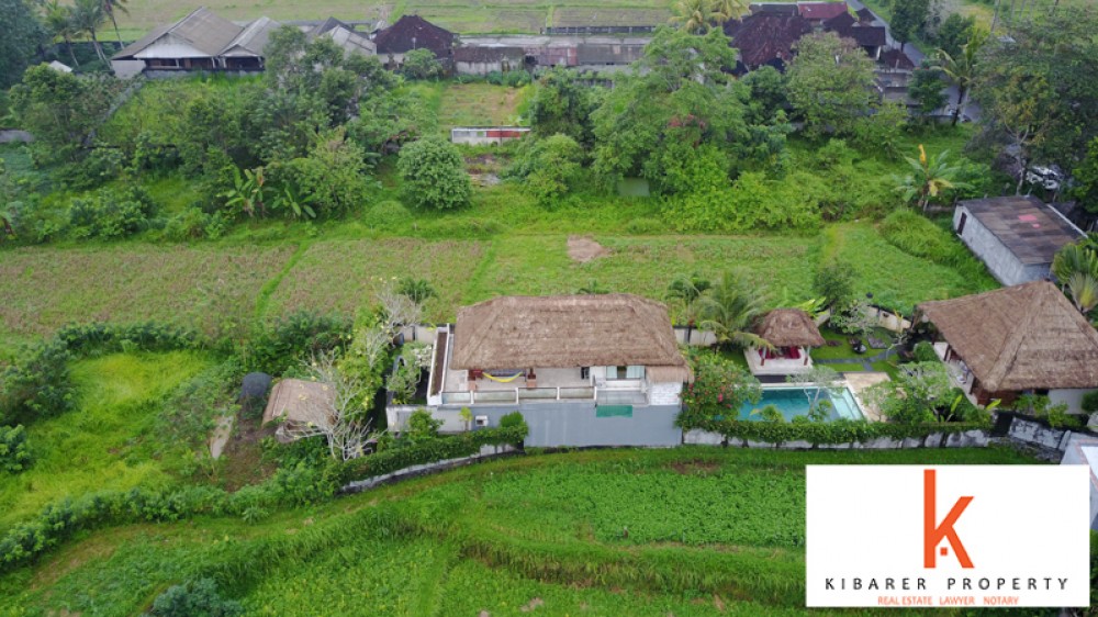 Villa Indah Sawah Dikelilingi dengan Tanah Luas Dijual di Ubud