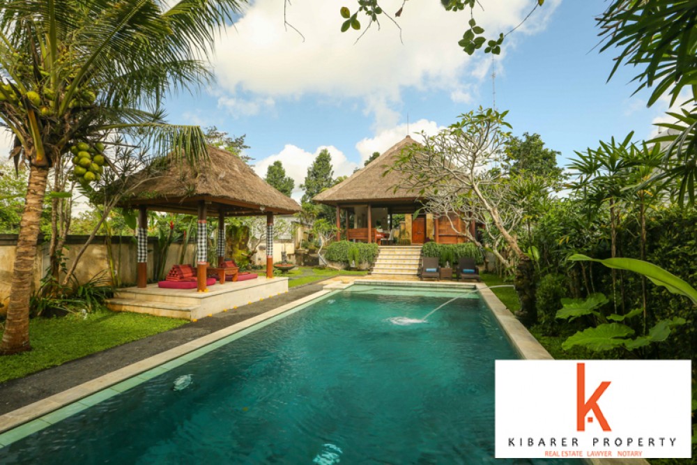 Beautiful Villa Surrounded Rice Fields with Spacious Land for Sale in Ubud