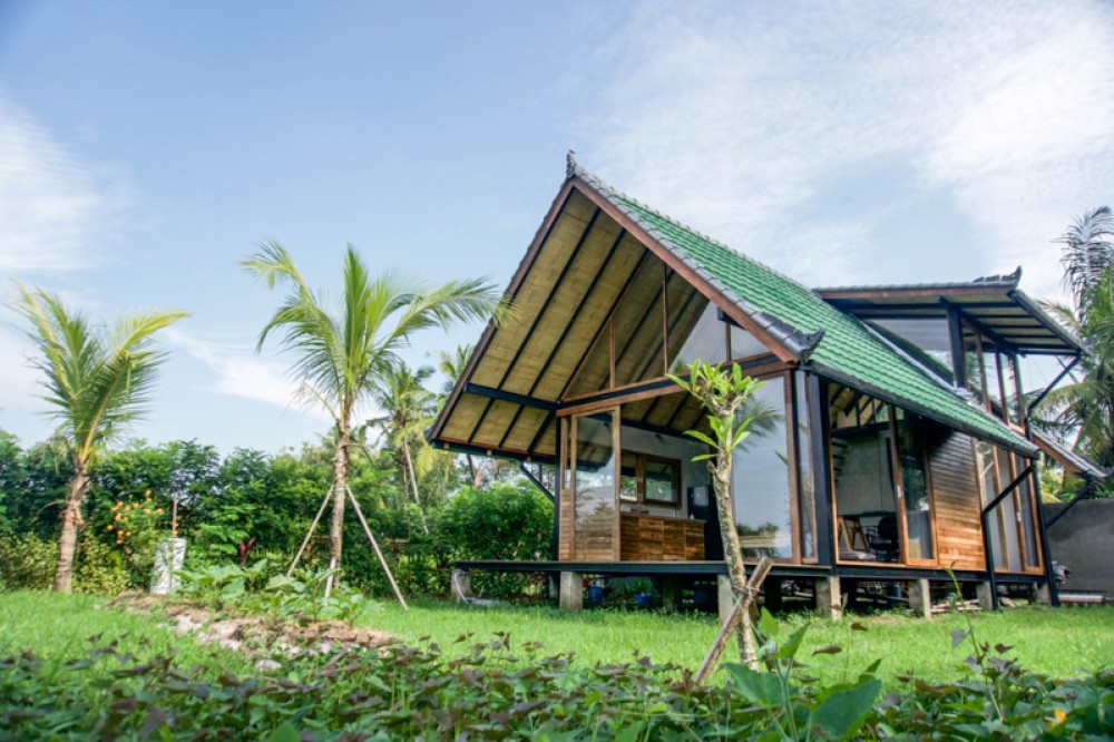 Villa Tiga Kamar Tidur Konsep Berkelanjutan dijual di Ubud