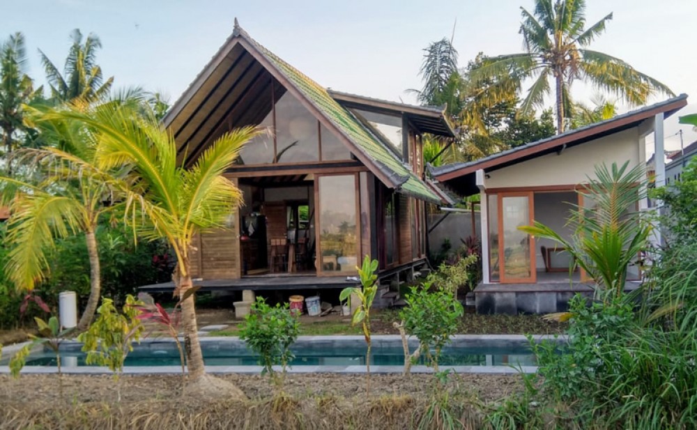 Villa Tiga Kamar Tidur Konsep Berkelanjutan dijual di Ubud