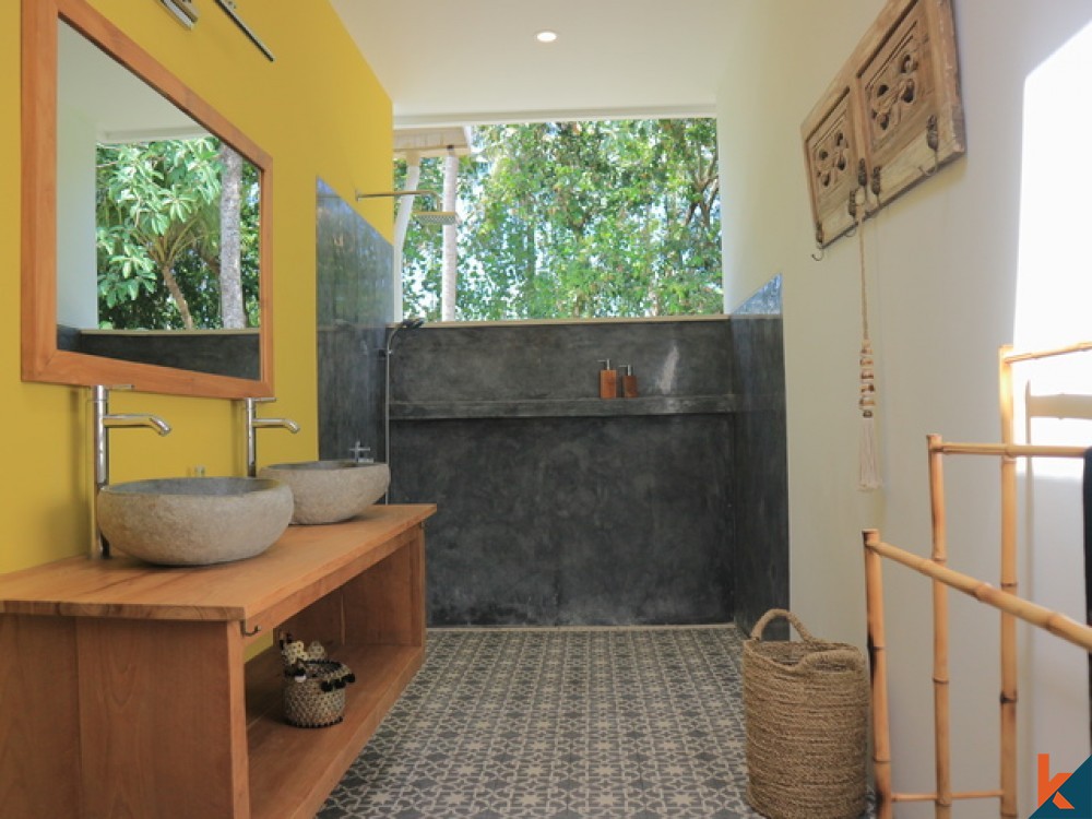 Peaceful and Airy 3 Bedroom Leasehold Villa with River and Jungle Views in Canggu for Sale