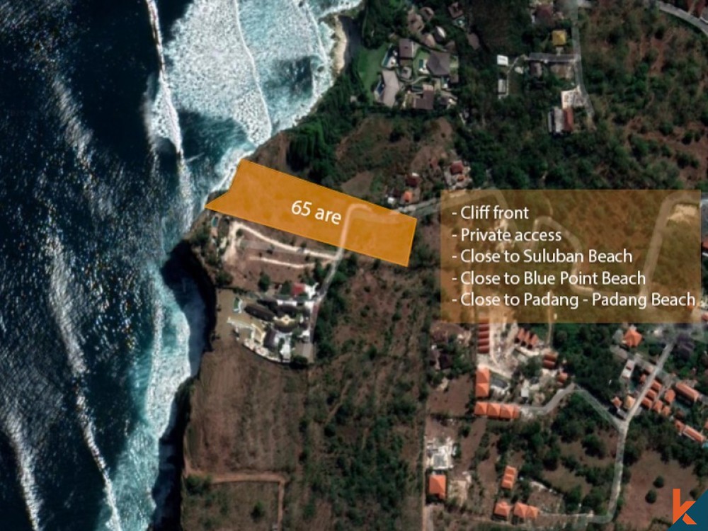 Tanah sisi tebing yang bagus untuk dijual di Uluwatu