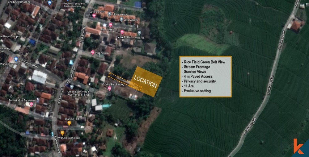 Amazing freehold land with rice fields view for sale