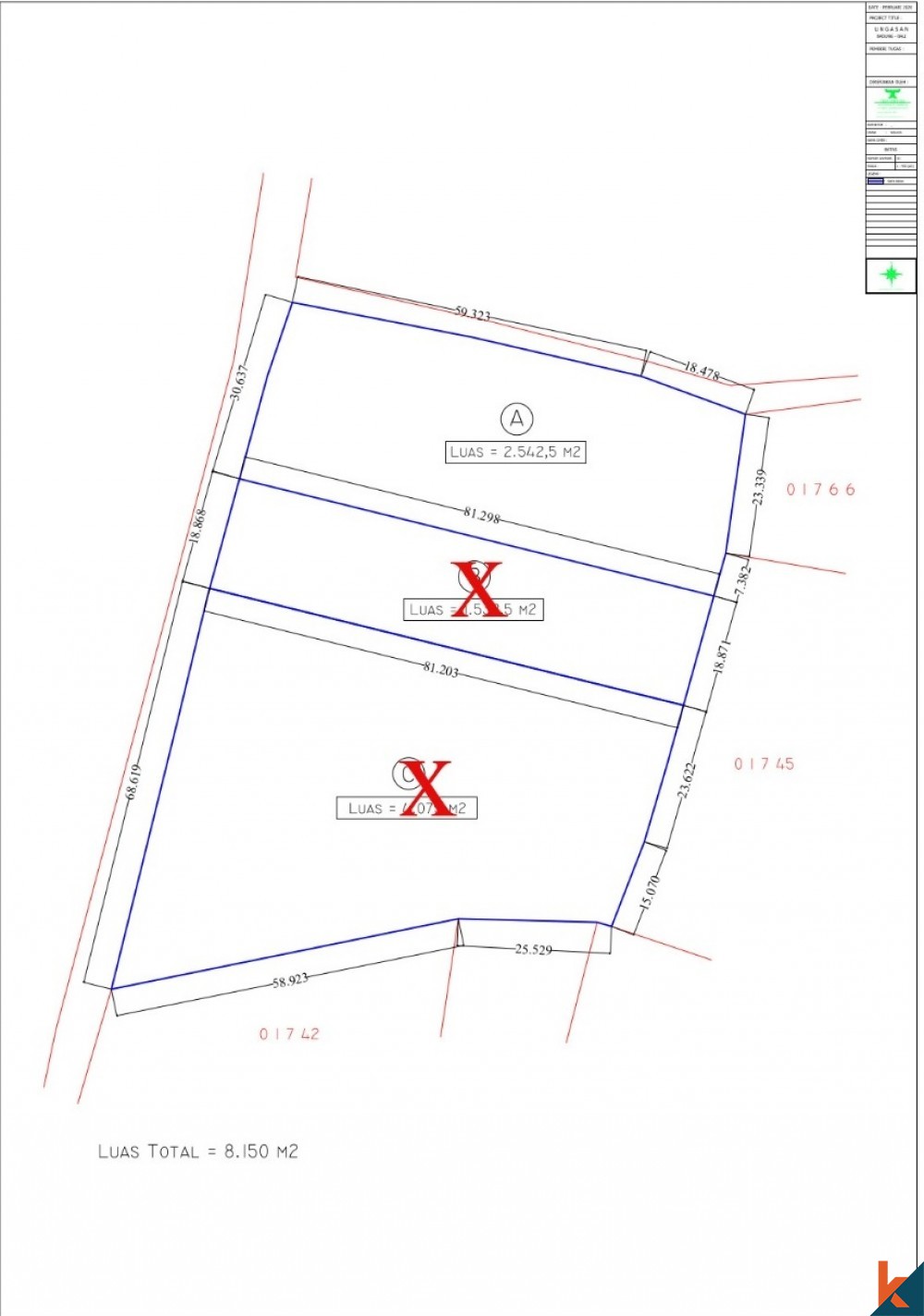 Amazing 25 Are Leasehold Land in Ungasan for Sale