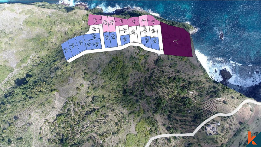 Terrain en pleine propriété avec vue sur l'océan à Nusa Penida à vendre