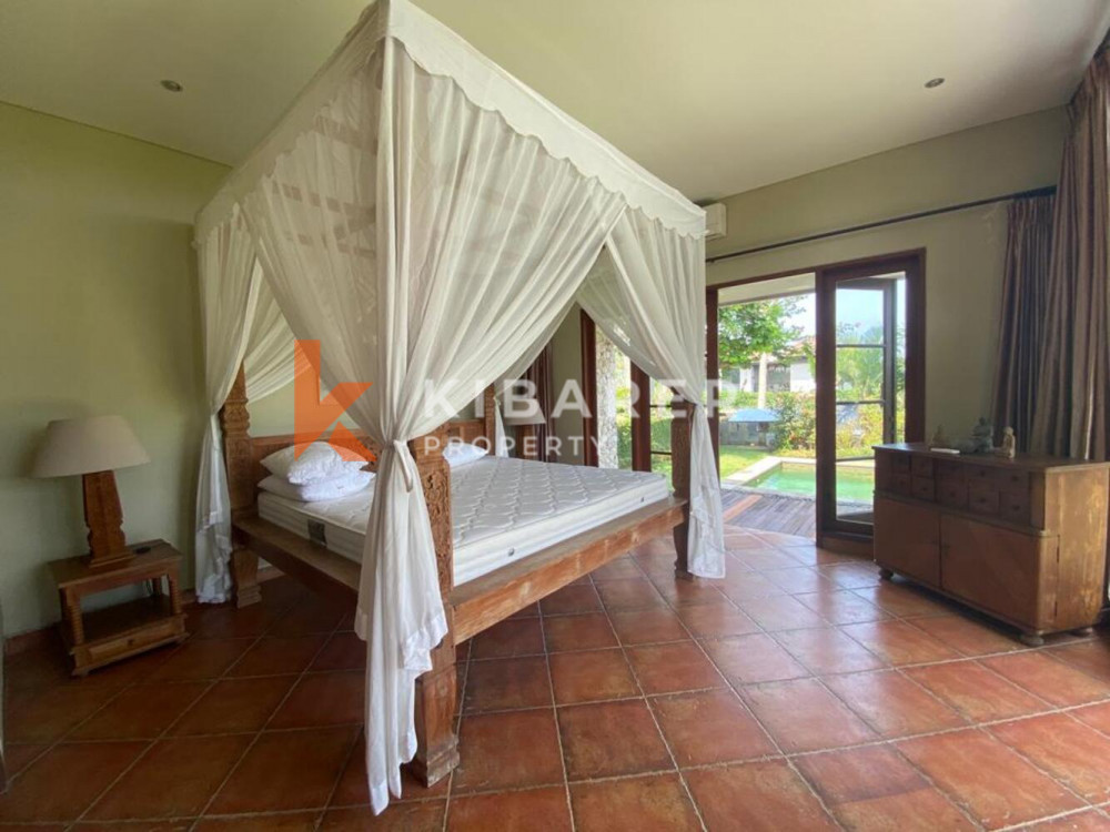Cozy Three Bedroom Villa Enclosed Living Room with Ricefield View in Tanah Lot (Available on February 2024)