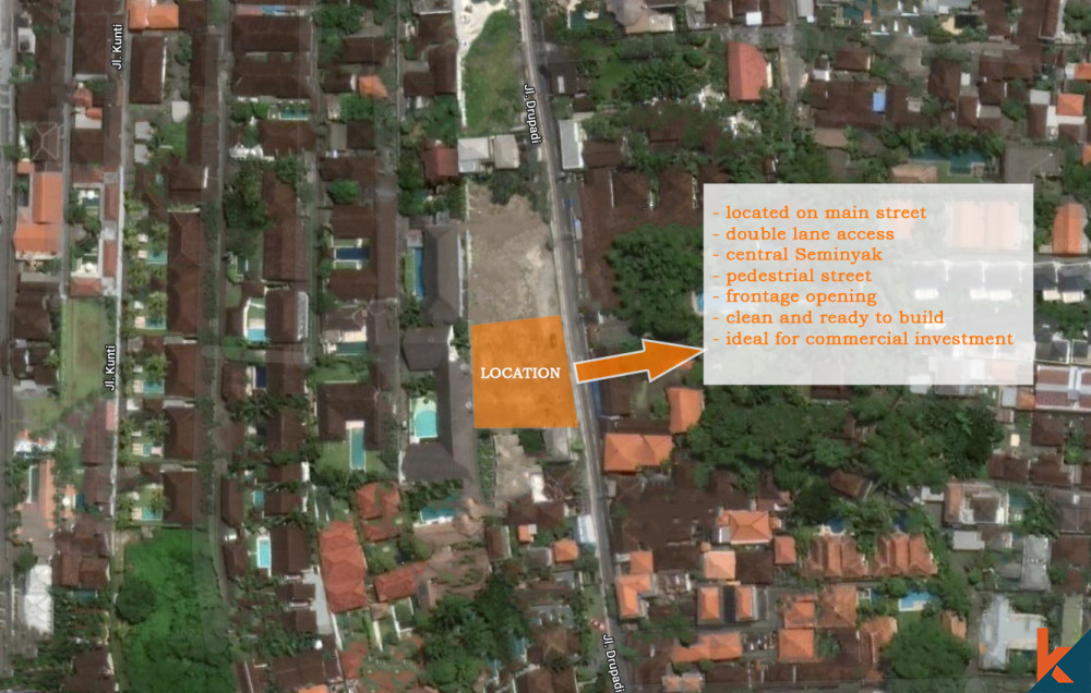 Ideal 10 are plot of land for lease in center Seminyak