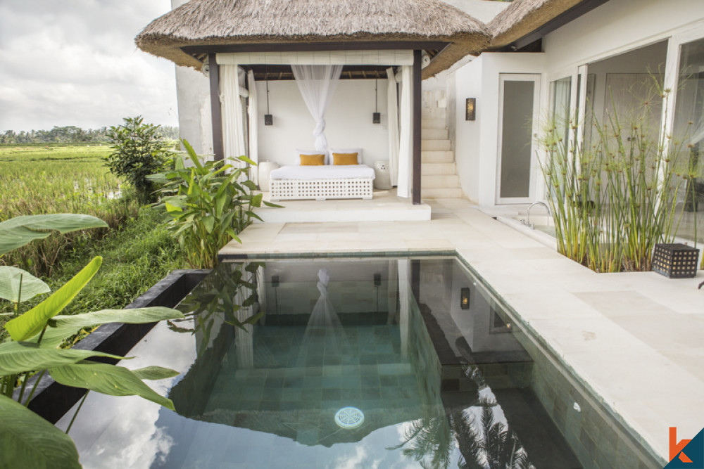 Belle villa à bail à Ubud avec vue sur les rizières