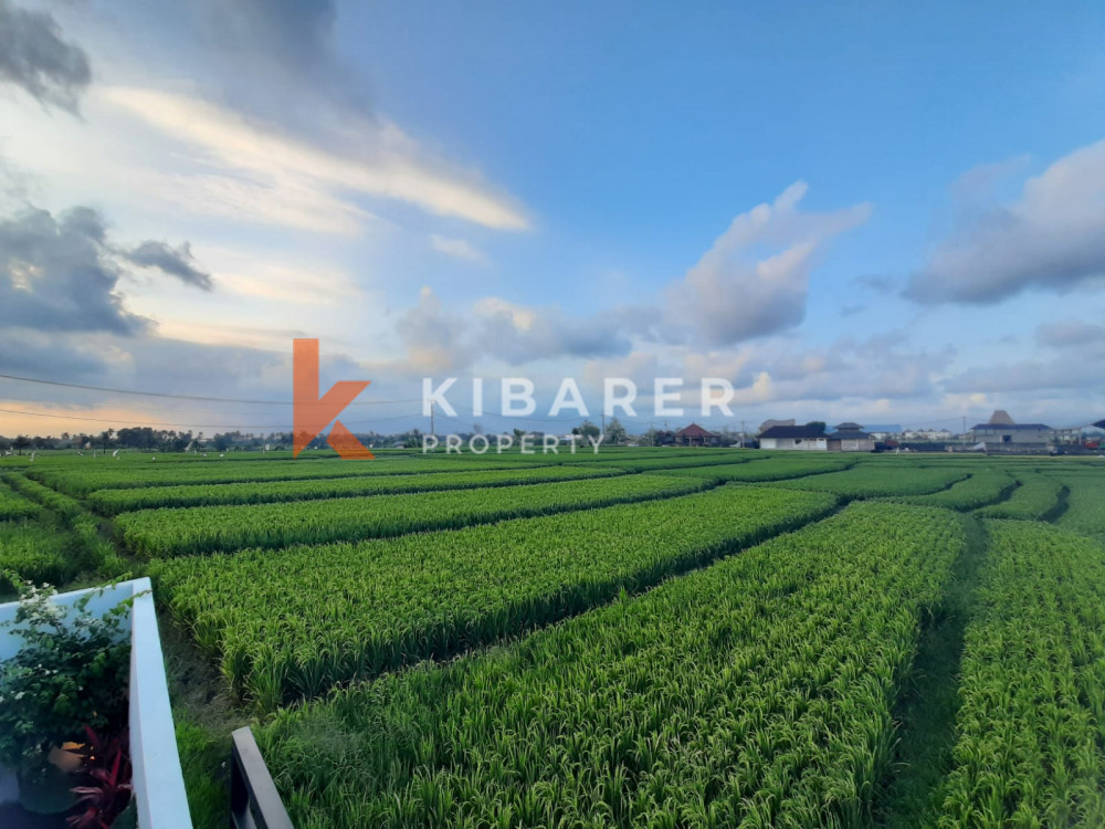 Vila Baru Dua Kamar Tidur di sekitar dengan pemandangan sawah di Pererenan