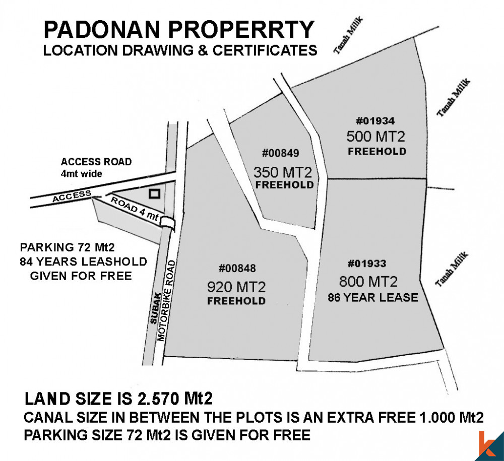Amazing Shape Freehold Land in Padonan for Sale