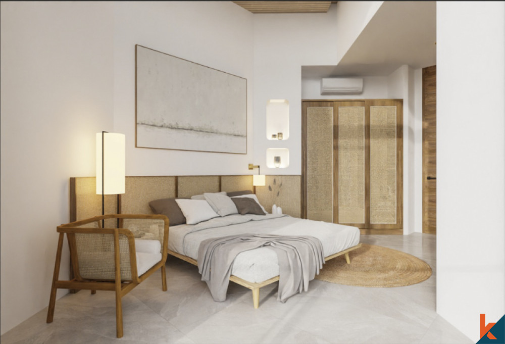 Vila Tiga Kamar Tidur Modern yang Akan Datang untuk Disewakan di Canggu
