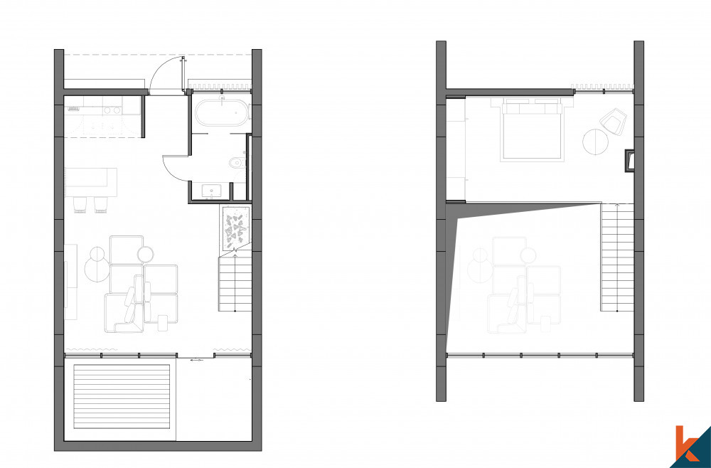 Loft d'une chambre élégant en prévente à Umalas