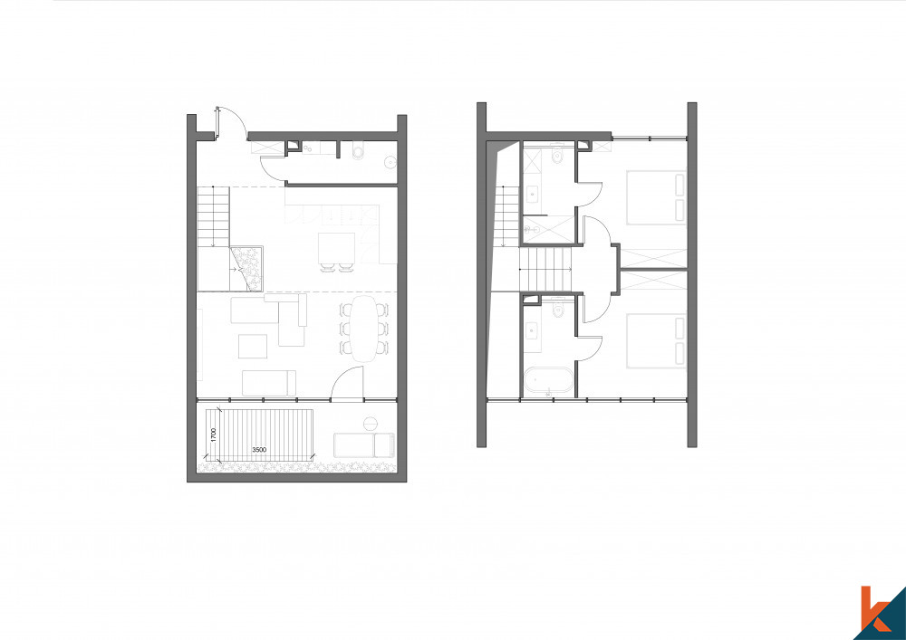 Loft de deux chambres avec plan hors-plan à Umalas