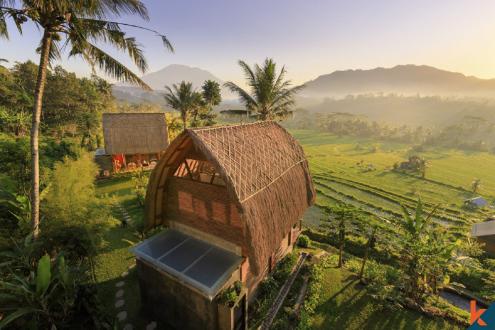 Superbe, calme et confortable avec vue sur la montagne Agung à Sidemen