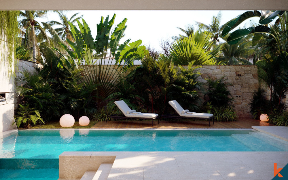 Villa en bail à venir, tendance, avec deux chambres et une terrasse panoramique