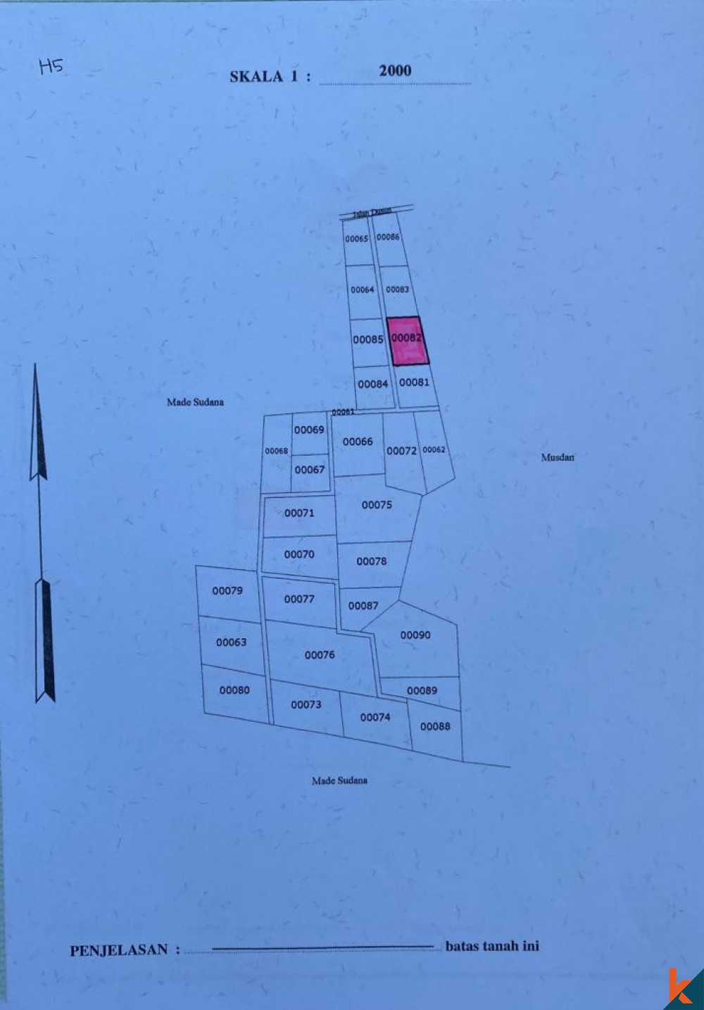 (H5) Embrassez le Sunrise Freehold Land à Gili Gede à vendre