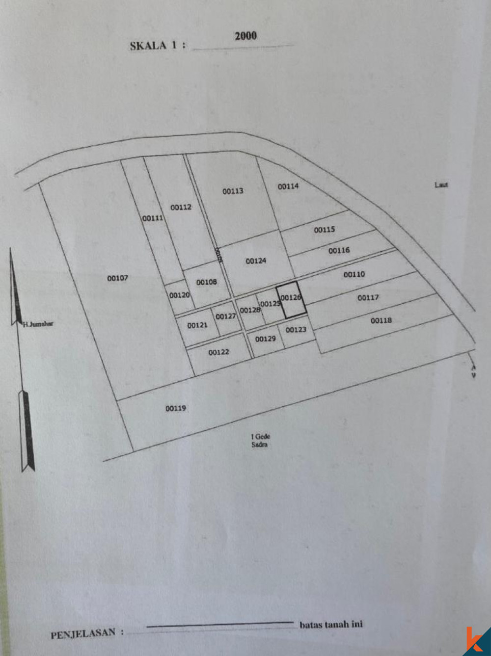 (N7) Coconut Grove Land in Gili Gede For Sale