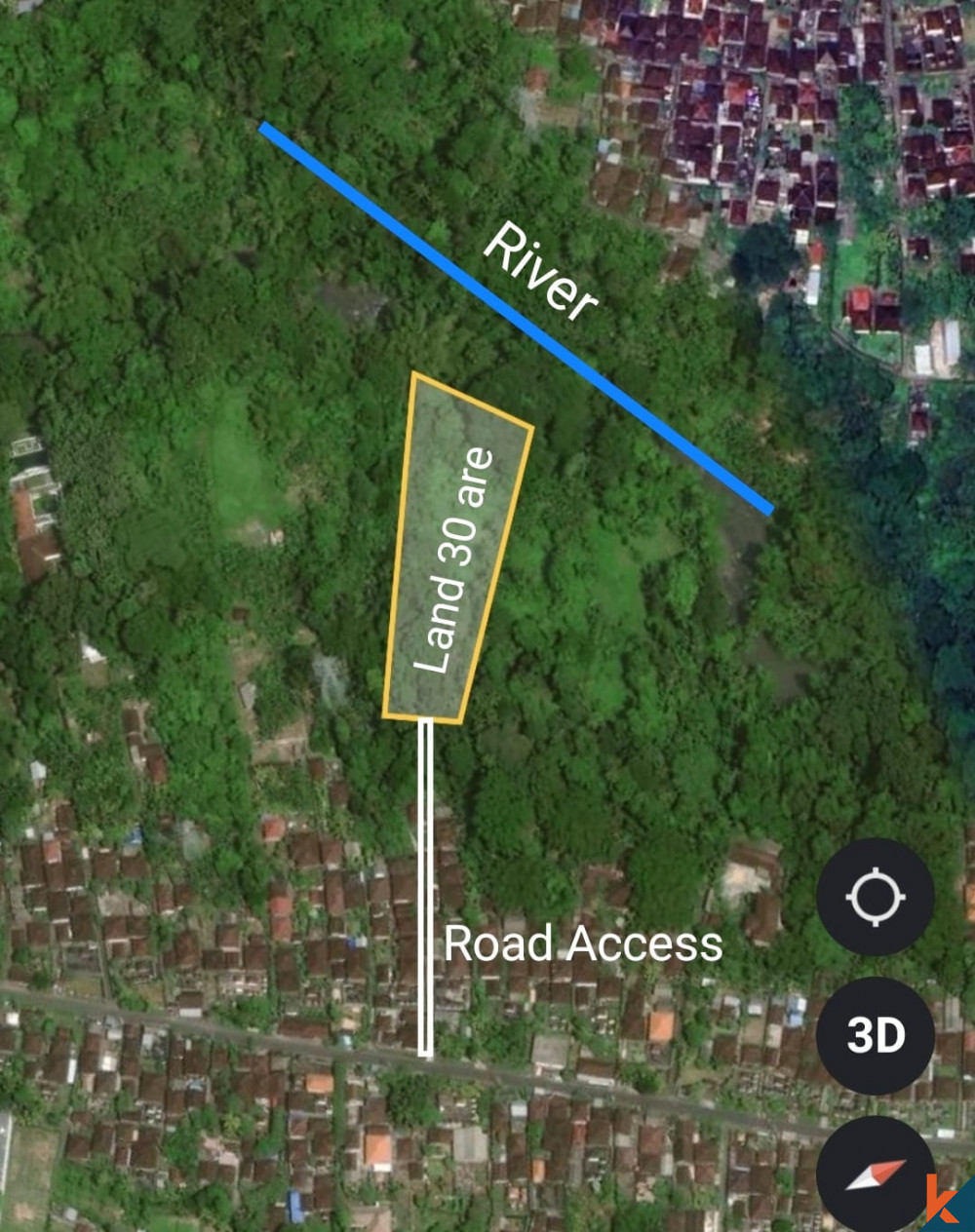 The Hidden Riverside Land in Tabanan for Sale