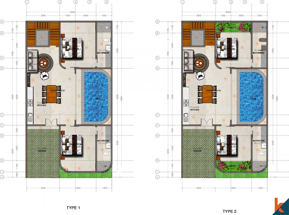 Prochaines villas de deux chambres à l'intérieur d'une résidence privée à Sanur