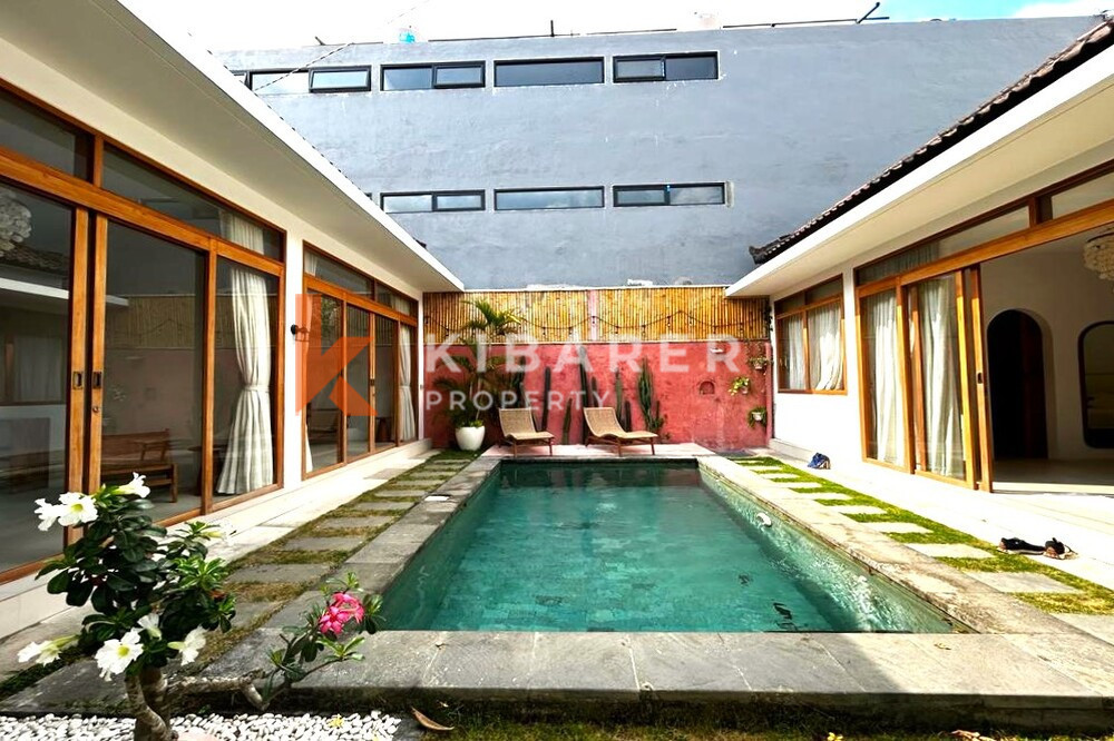 Modern Three Bedroom Minimalist Enclosed Living Room Villa Situated in Umalas