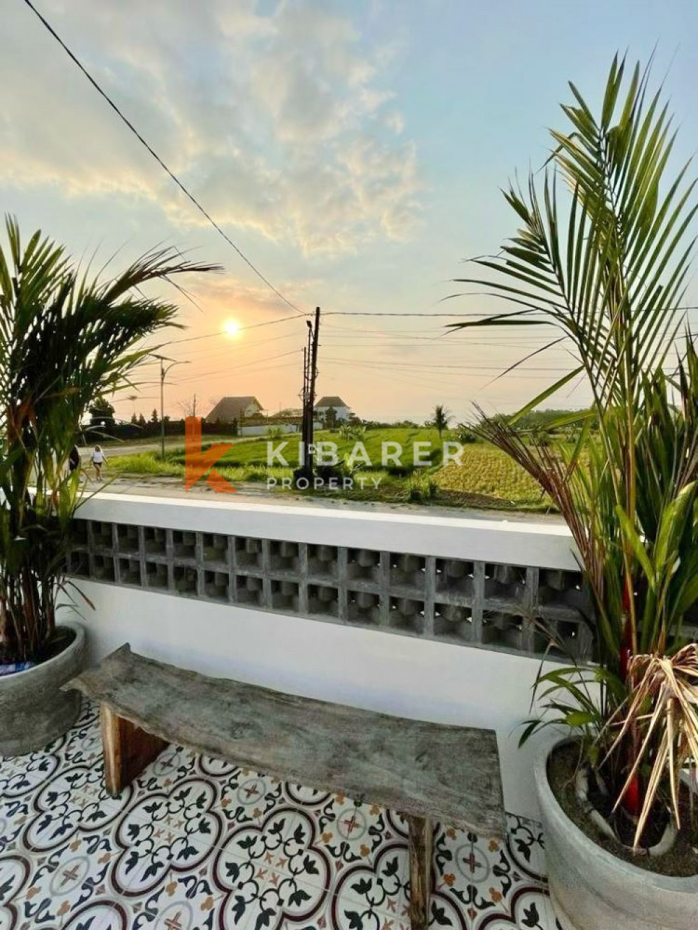 Semi Furnished Three Bedroom Closed Living Villa with Ocean and Rice Field View in Kedungu