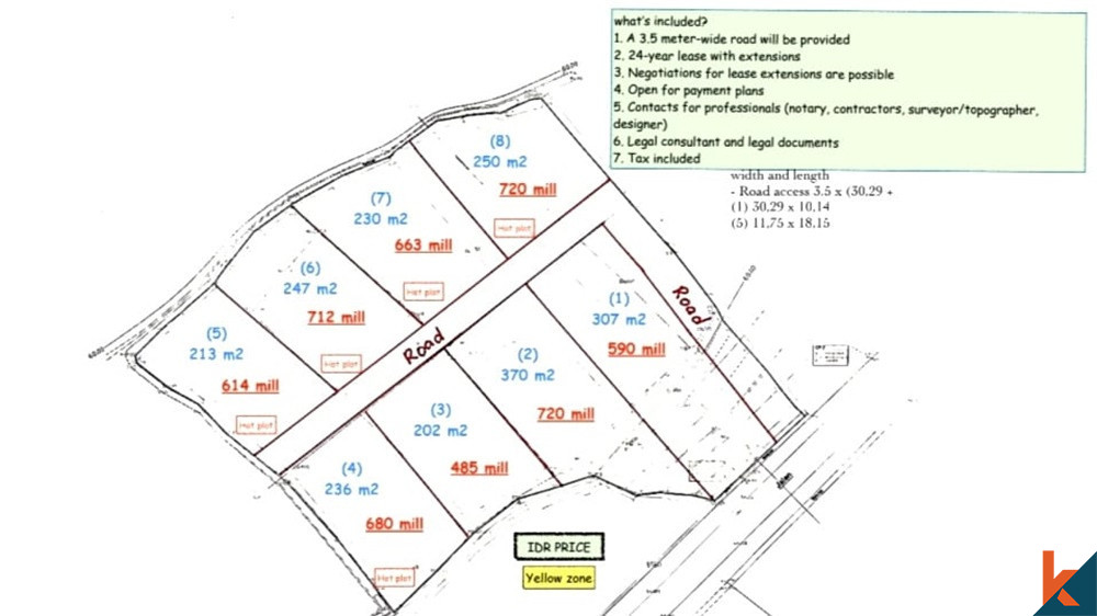 LAND IN KEDUNGU WITH GREENBELT VIEW