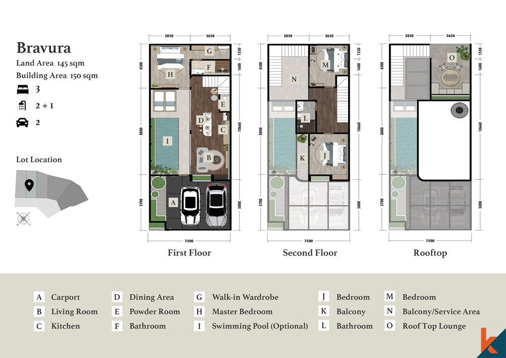 modern upcoming three bedrooms residence in cemagi