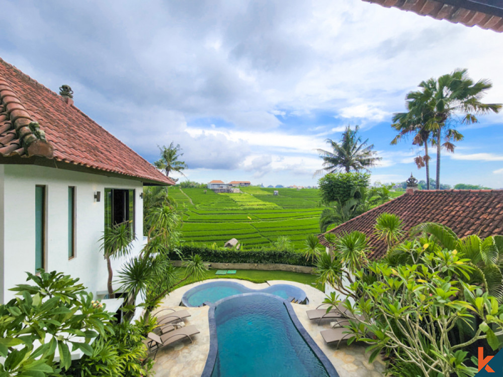 Vue imprenable sur trois villas à louer à Canggu