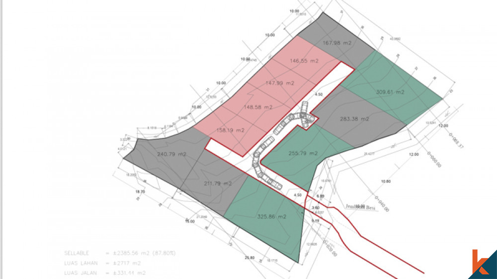 Rare freehold plots of land for sale in residential Tibubeneng