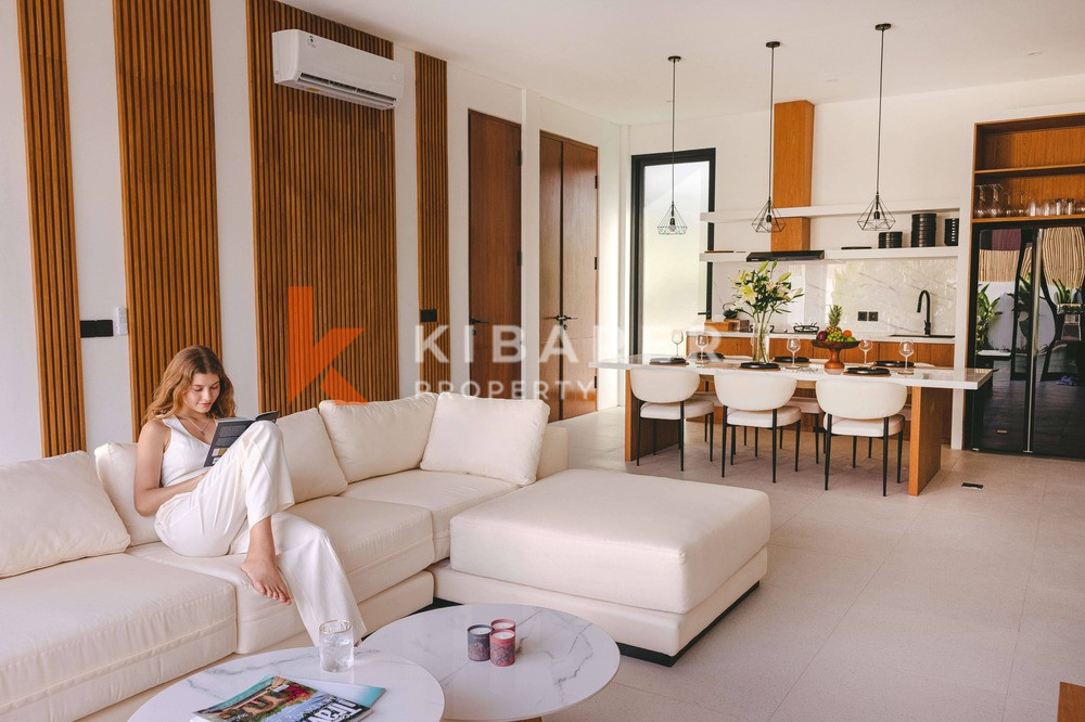 Gorgeous Three Bedroom Enclosed Living Room Villa with Rooftop in Canggu