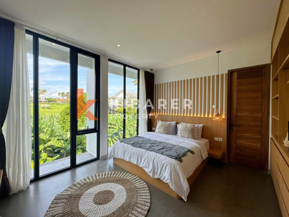 Brand New Four Bedrooms Enclosed Living Villa with River View in Canggu