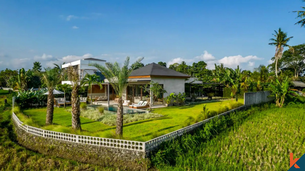 Amazing ricefields views property for sale in Ubud