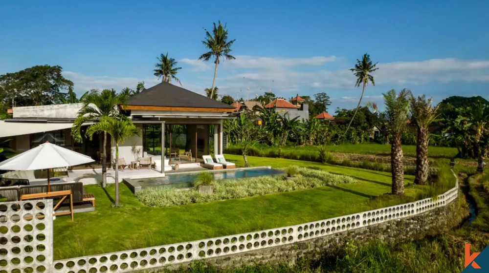 Properti dengan pemandangan sawah yang menakjubkan dijual di Ubud