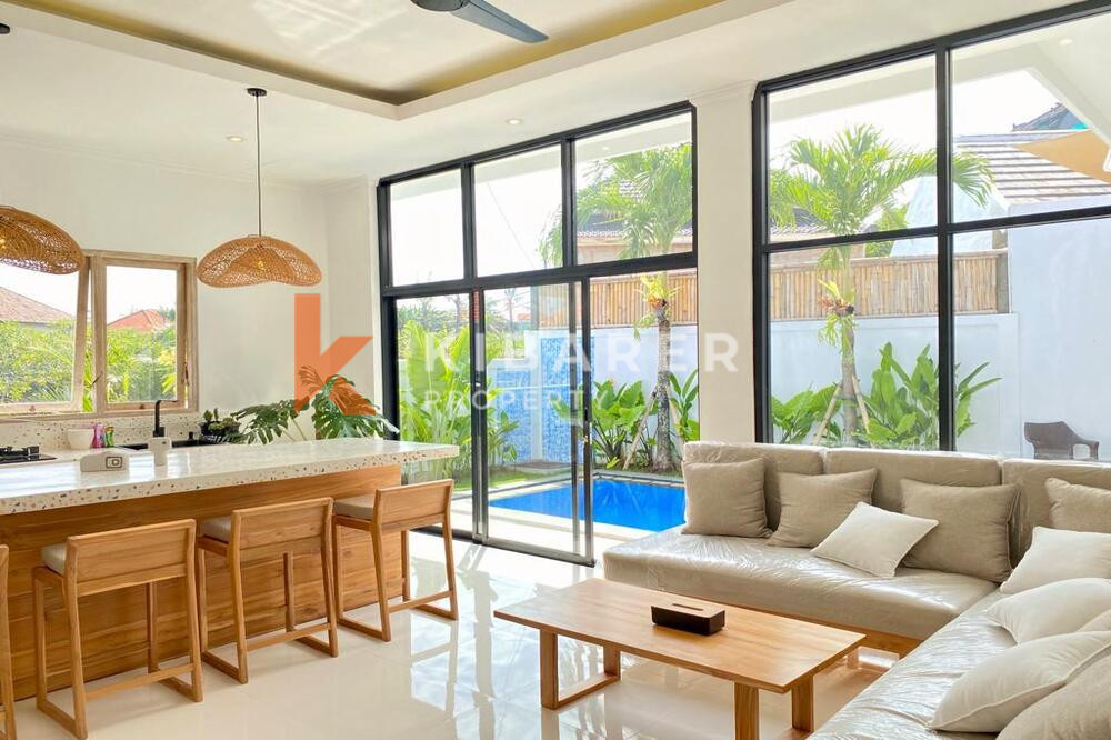 Minimalist Modern Two Bedroom Enclosed Living Villa For Rental in Canggu