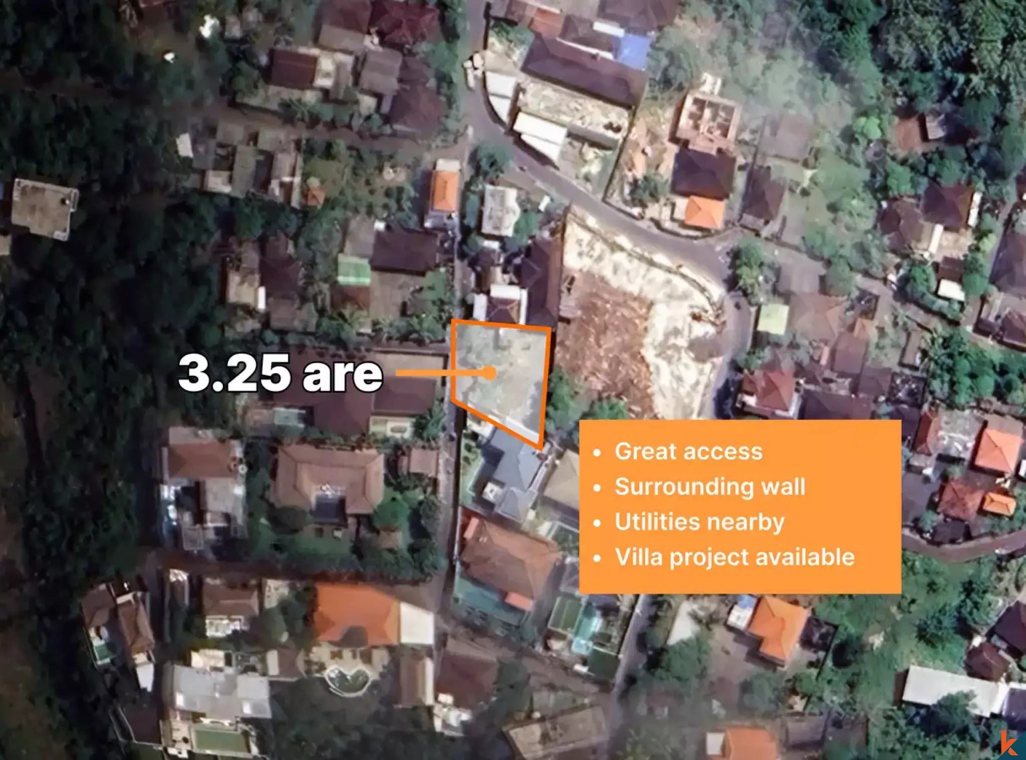 Terrain à bail parfaitement situé à Ungasan avec projet pour deux villas