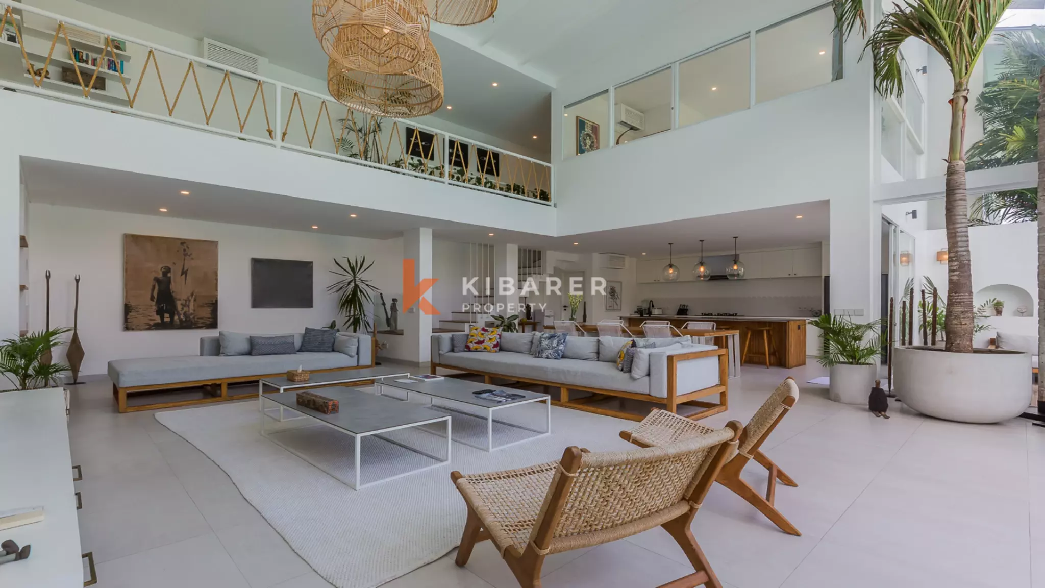 Gorgeous Three Bedroom Villa Enclosed Living Room Situated in Canggu