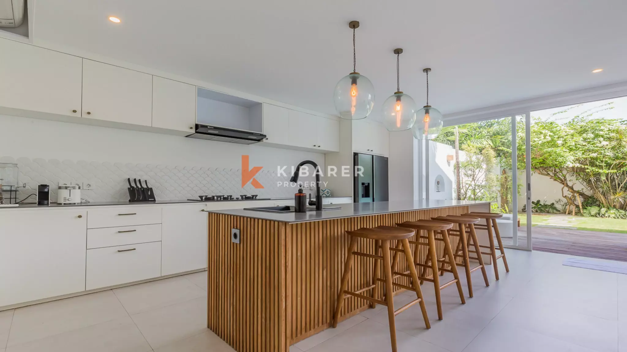 Gorgeous Three Bedroom Villa Enclosed Living Room Situated in Canggu