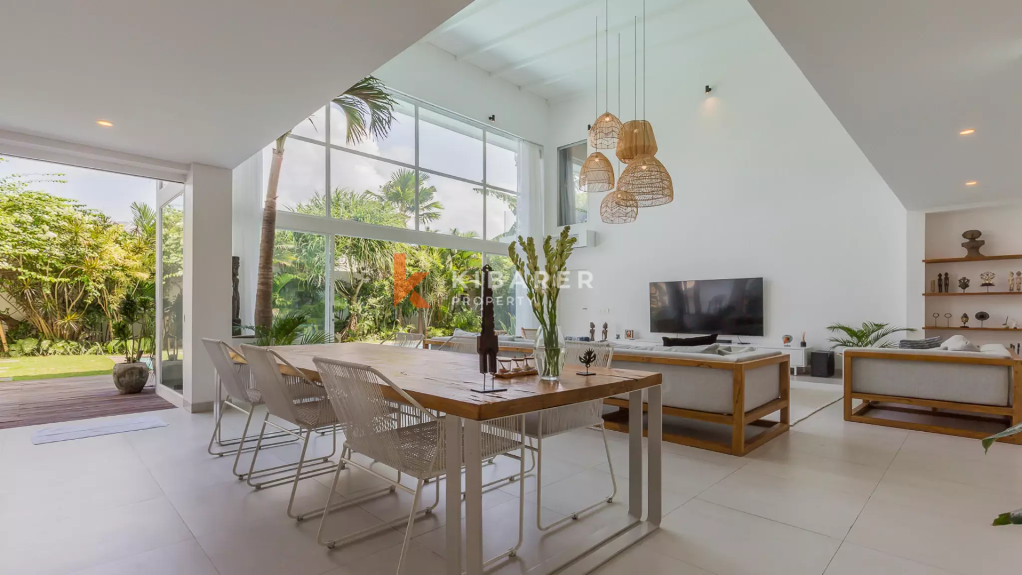Gorgeous Three Bedroom Villa Enclosed Living Room Situated in Canggu