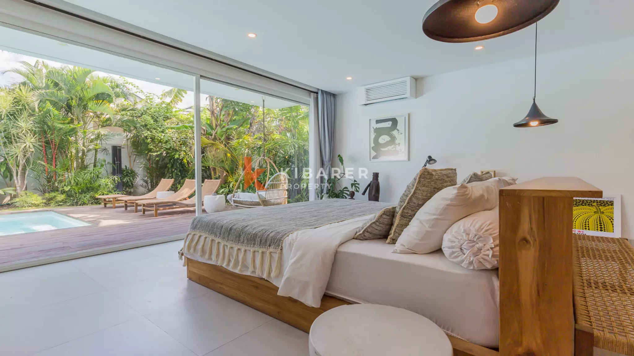 Gorgeous Three Bedroom Villa Enclosed Living Room Situated in Canggu